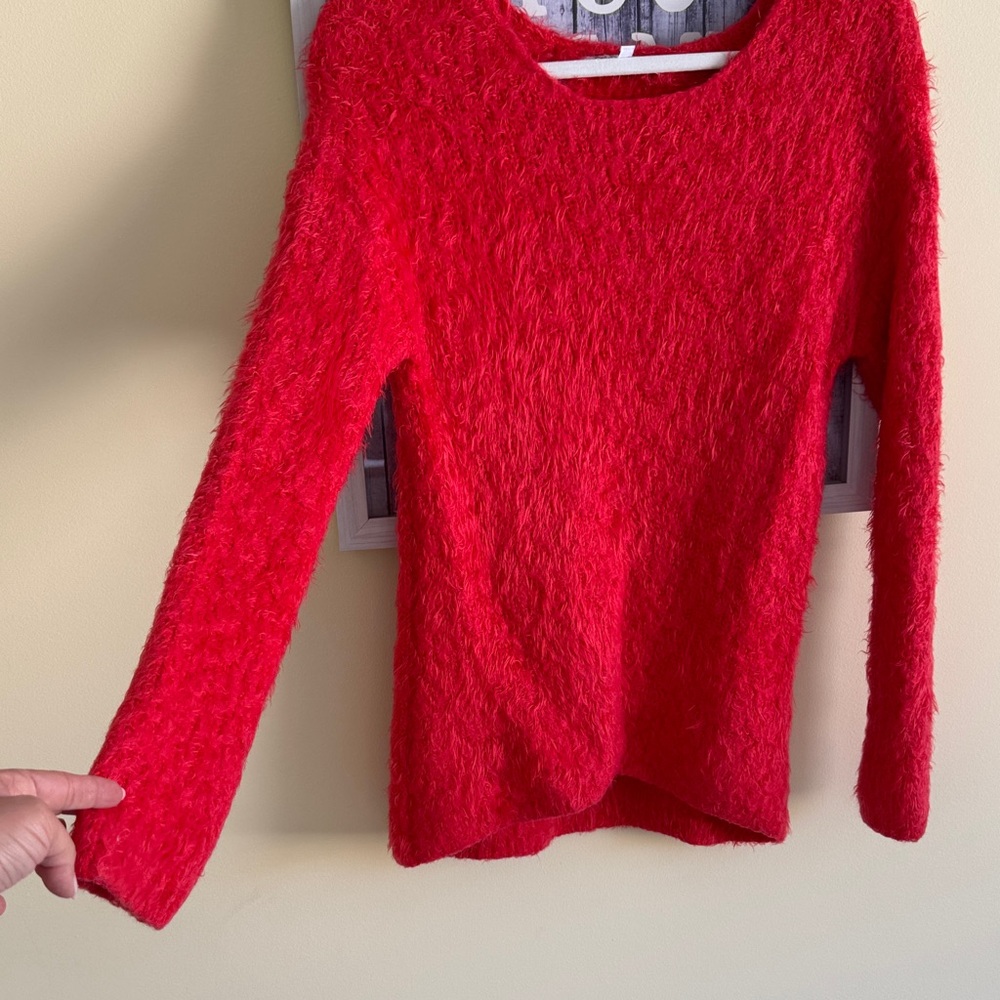 Red Fuzzy Sweater - Picture 2 of 6